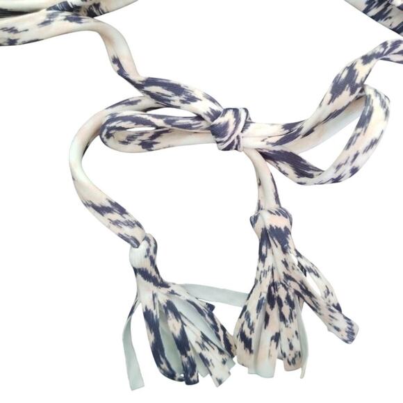 Eberjey Lace-Up Strapless Bandeau Bikini Top Small White Tassels Boho Festival - Picture 7 of 10